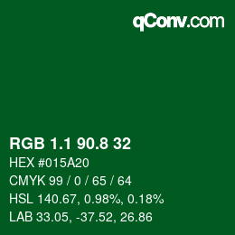 カラーコード: RGB 1.1 90.8 32 | qconv.com