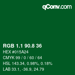 カラーコード: RGB 1.1 90.8 36 | qconv.com
