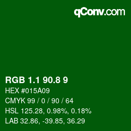 カラーコード: RGB 1.1 90.8 9 | qconv.com