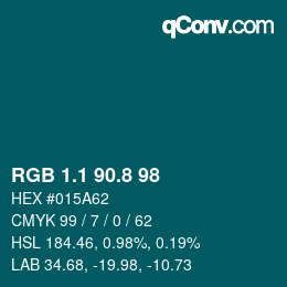 Color code: RGB 1.1 90.8 98 | qconv.com