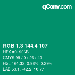 カラーコード: RGB 1.3 144.4 107 | qconv.com