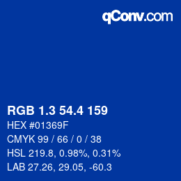 カラーコード: RGB 1.3 54.4 159 | qconv.com