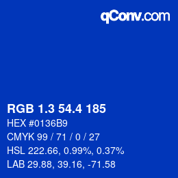 カラーコード: RGB 1.3 54.4 185 | qconv.com