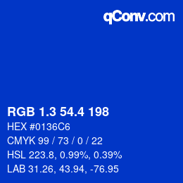 カラーコード: RGB 1.3 54.4 198 | qconv.com