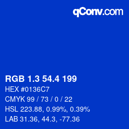 カラーコード: RGB 1.3 54.4 199 | qconv.com