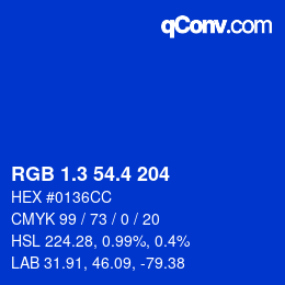 カラーコード: RGB 1.3 54.4 204 | qconv.com