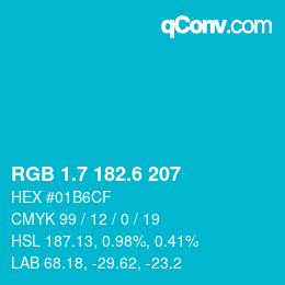 カラーコード: RGB 1.7 182.6 207 | qconv.com