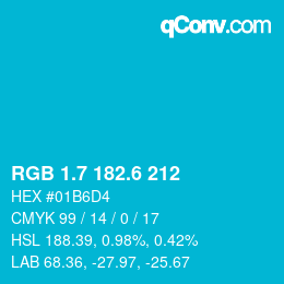 カラーコード: RGB 1.7 182.6 212 | qconv.com