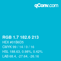 カラーコード: RGB 1.7 182.6 213 | qconv.com