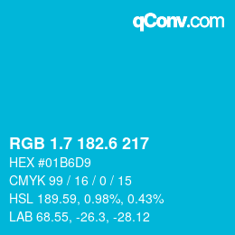 カラーコード: RGB 1.7 182.6 217 | qconv.com
