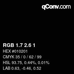 カラーコード: RGB 1.7 2.6 1 | qconv.com