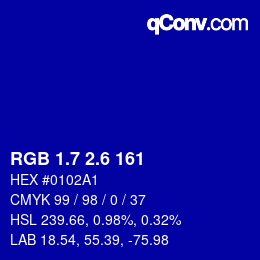 カラーコード: RGB 1.7 2.6 161 | qconv.com