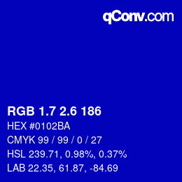 Color code: RGB 1.7 2.6 186 | qconv.com