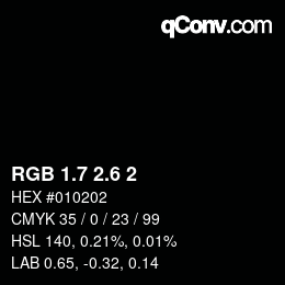 カラーコード: RGB 1.7 2.6 2 | qconv.com