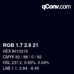 カラーコード: RGB 1.7 2.6 21 | qconv.com