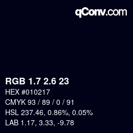 カラーコード: RGB 1.7 2.6 23 | qconv.com