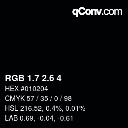 カラーコード: RGB 1.7 2.6 4 | qconv.com