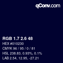 カラーコード: RGB 1.7 2.6 48 | qconv.com