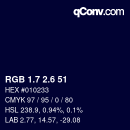 カラーコード: RGB 1.7 2.6 51 | qconv.com
