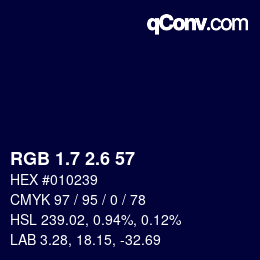 カラーコード: RGB 1.7 2.6 57 | qconv.com