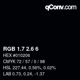 カラーコード: RGB 1.7 2.6 6 | qconv.com