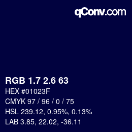 カラーコード: RGB 1.7 2.6 63 | qconv.com