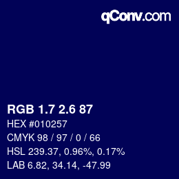 カラーコード: RGB 1.7 2.6 87 | qconv.com