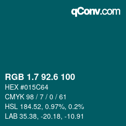カラーコード: RGB 1.7 92.6 100 | qconv.com