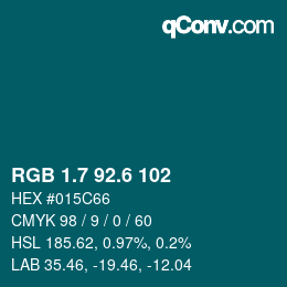 カラーコード: RGB 1.7 92.6 102 | qconv.com