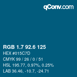 カラーコード: RGB 1.7 92.6 125 | qconv.com