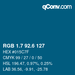 カラーコード: RGB 1.7 92.6 127 | qconv.com