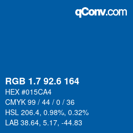カラーコード: RGB 1.7 92.6 164 | qconv.com