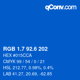 カラーコード: RGB 1.7 92.6 202 | qconv.com