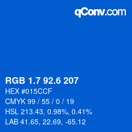 カラーコード: RGB 1.7 92.6 207 | qconv.com