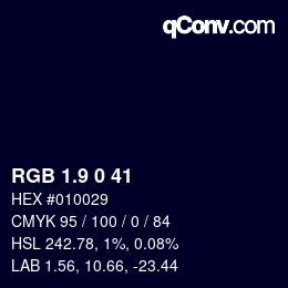 Color code: RGB 1.9 0 41 | qconv.com