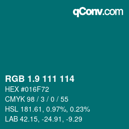 カラーコード: RGB 1.9 111 114 | qconv.com