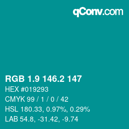 カラーコード: RGB 1.9 146.2 147 | qconv.com