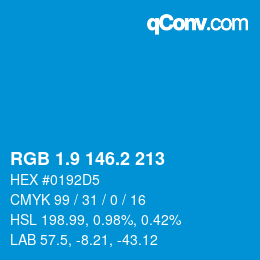 カラーコード: RGB 1.9 146.2 213 | qconv.com