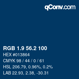 Color code: RGB 1.9 56.2 100 | qconv.com