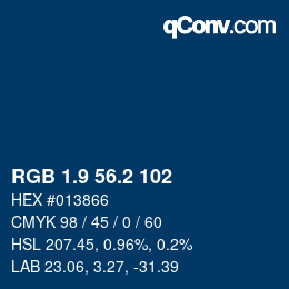 Color code: RGB 1.9 56.2 102 | qconv.com