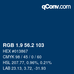Color code: RGB 1.9 56.2 103 | qconv.com