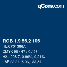 Color code: RGB 1.9 56.2 106 | qconv.com