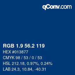 Color code: RGB 1.9 56.2 119 | qconv.com