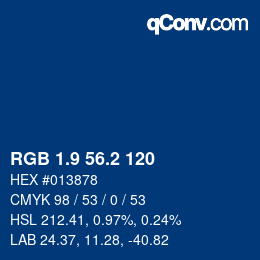 Color code: RGB 1.9 56.2 120 | qconv.com