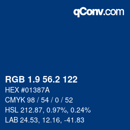 Farbcode: RGB 1.9 56.2 122 | qconv.com