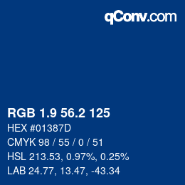 Color code: RGB 1.9 56.2 125 | qconv.com