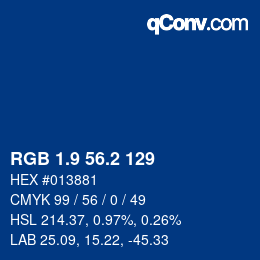 Color code: RGB 1.9 56.2 129 | qconv.com