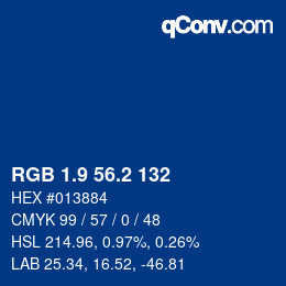Color code: RGB 1.9 56.2 132 | qconv.com