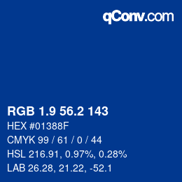 カラーコード: RGB 1.9 56.2 143 | qconv.com