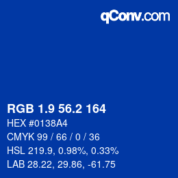 カラーコード: RGB 1.9 56.2 164 | qconv.com